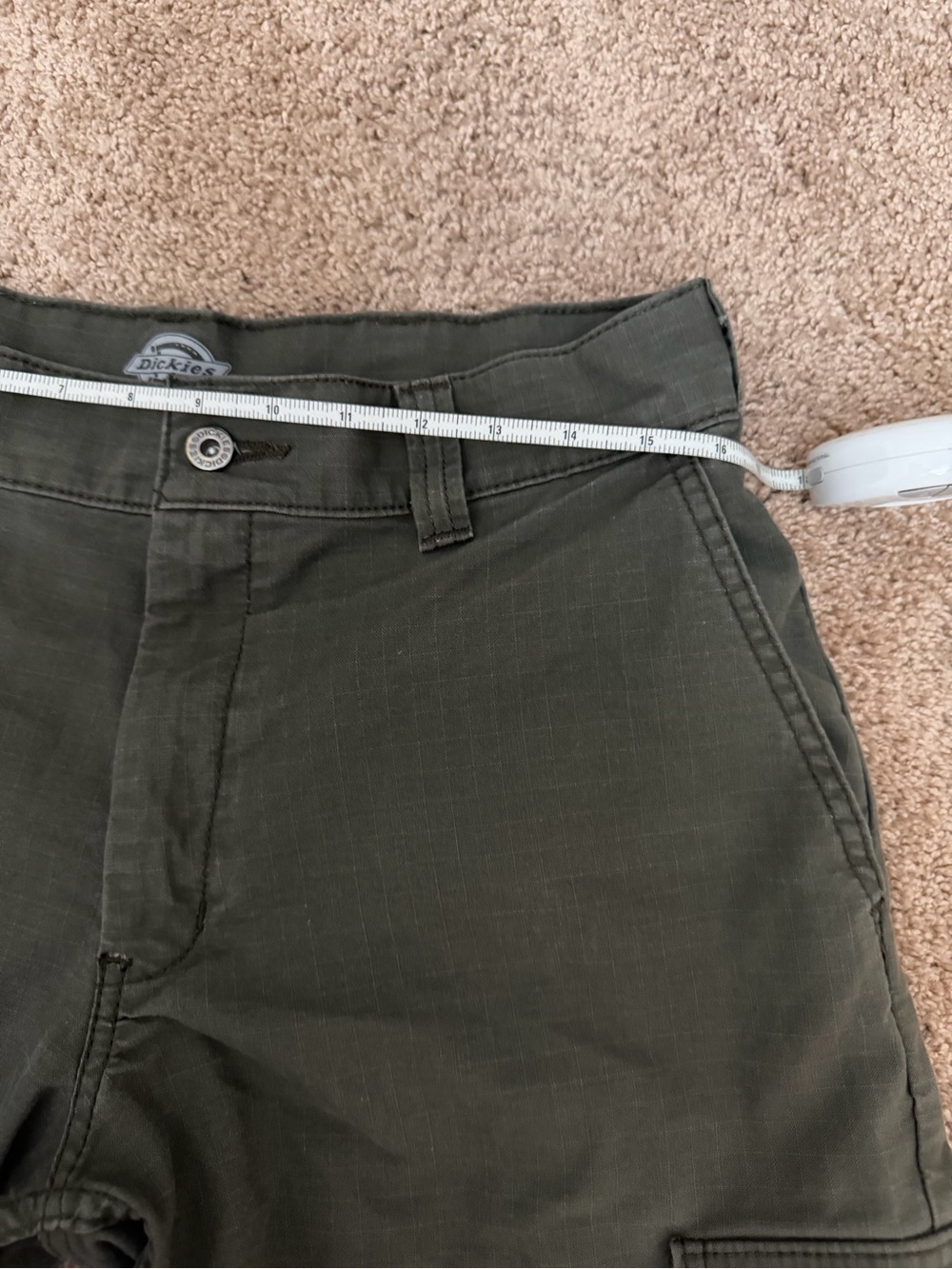Dickies Skateboarding Mens 33 Olive Green Ripstop Cargo Shorts Flex Stretch - Picture 11 of 12
